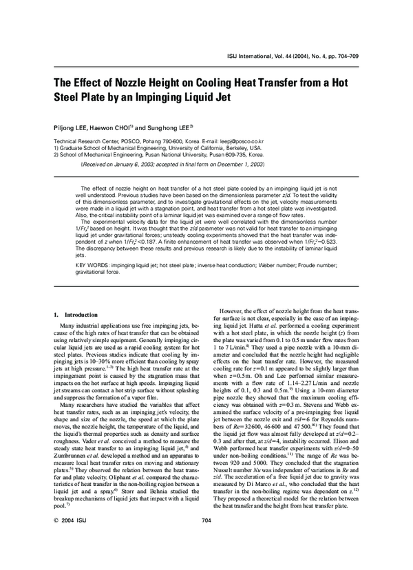 (PDF) The Effect of Nozzle Height on Cooling Heat Transfer from a Hot ...