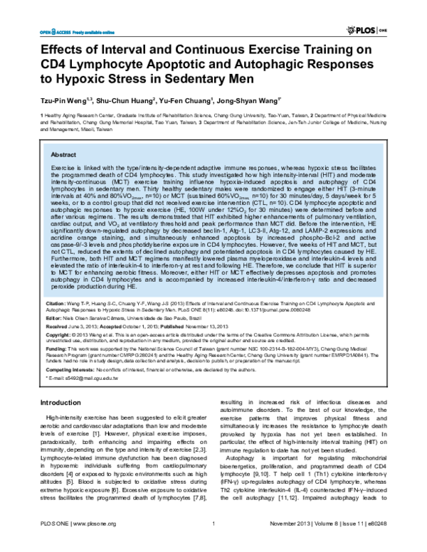 (PDF) Effects of interval and continuous exercise training on autonomic ...