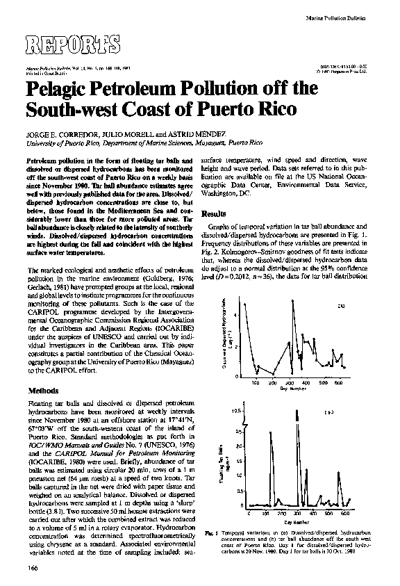 (PDF) Pelagic petroleum pollution off the south-west coast of Puerto Rico