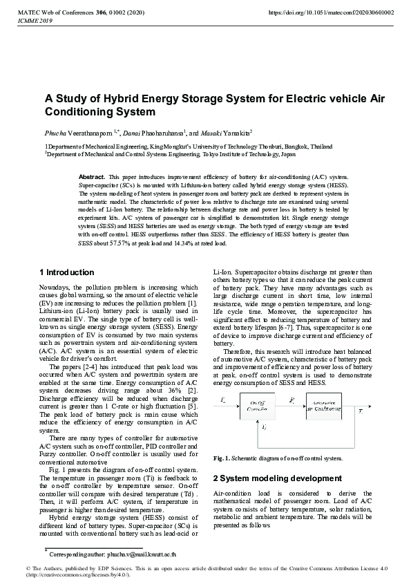 (PDF) A Study of Hybrid Energy Storage System for Electric vehicle Air ...