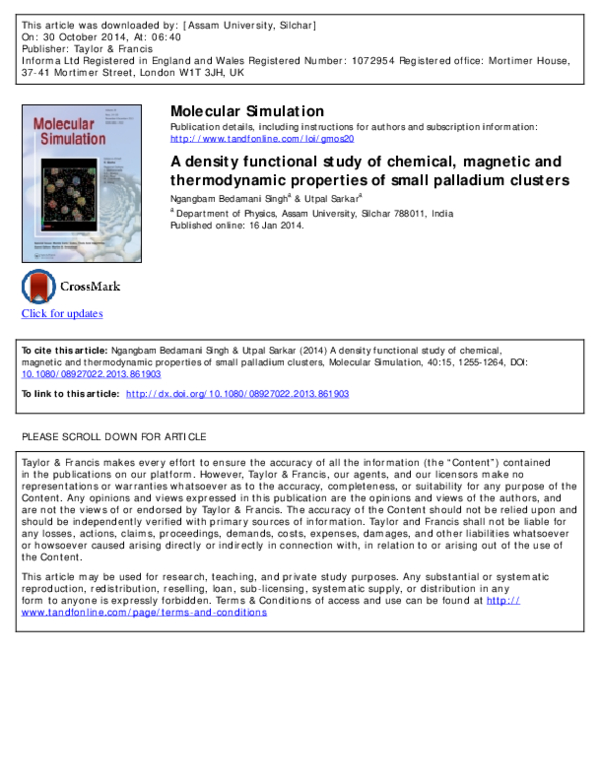 (PDF) A density functional study of chemical, magnetic and ...