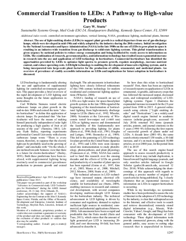 (PDF) Commercial Transition to LEDs: A Pathway to High-value Products
