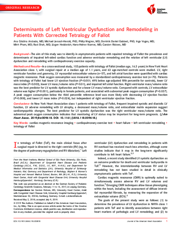 (PDF) Determinants of Left Ventricular Dysfunction After Anatomic ...