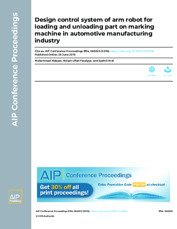 (PDF) Design control system of arm robot for loading and unloading part ...