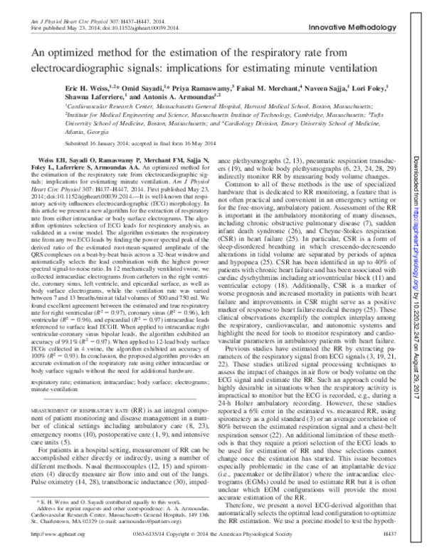 (PDF) An optimized method for the estimation of the respiratory rate ...