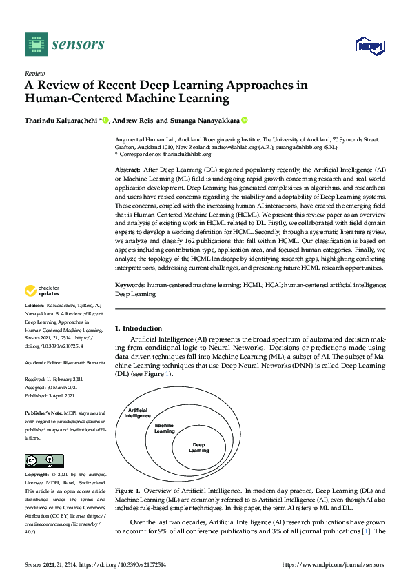(PDF) A Review of Recent Deep Learning Approaches in Human-Centered ...