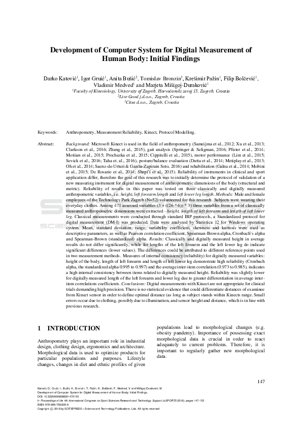 (PDF) Development of Computer System for Digital Measurement of Human ...
