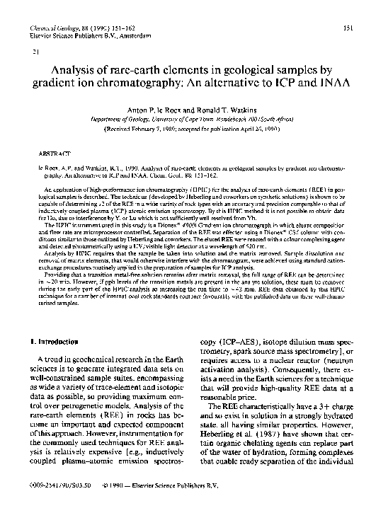 (PDF) Analysis of rare-earth elements in geological samples by gradient ...