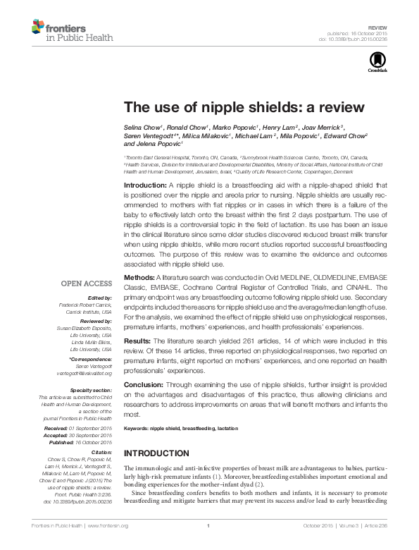(PDF) The Use of Nipple Shields: A Review
