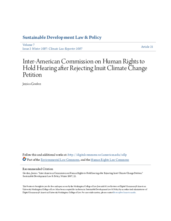 (PDF) Inter-American Commission on Human Rights to hold hearing after ...