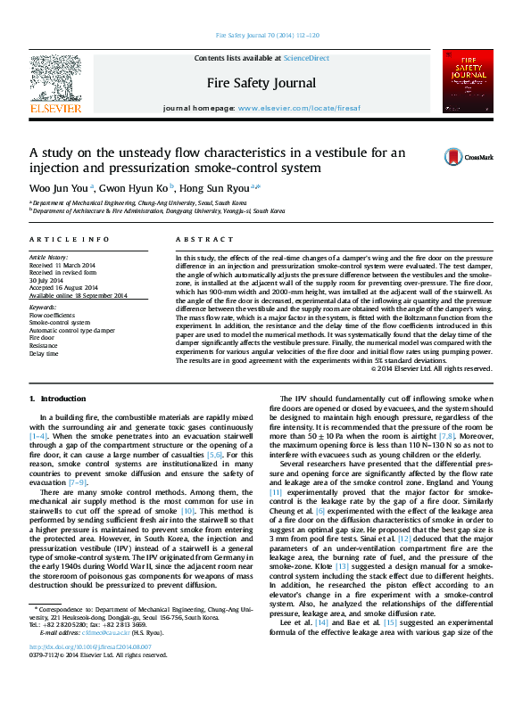 (PDF) A study on the unsteady flow characteristics in a vestibule for ...