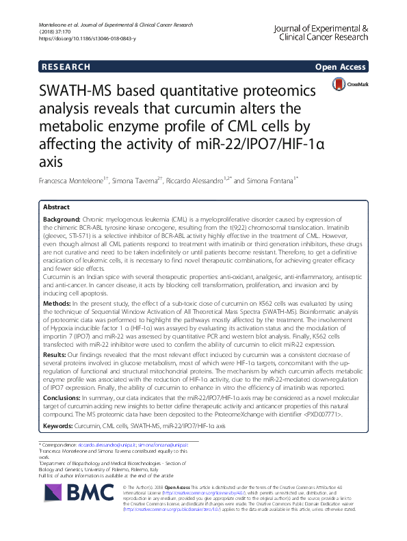 (PDF) SWATH-MS based quantitative proteomics analysis reveals that ...