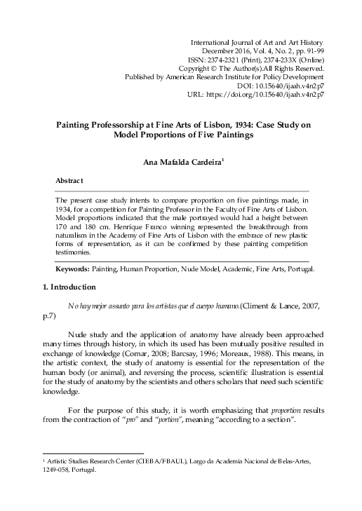 (PDF) Painting Professorship at Fine Arts of Lisbon, 1934: Case Study ...