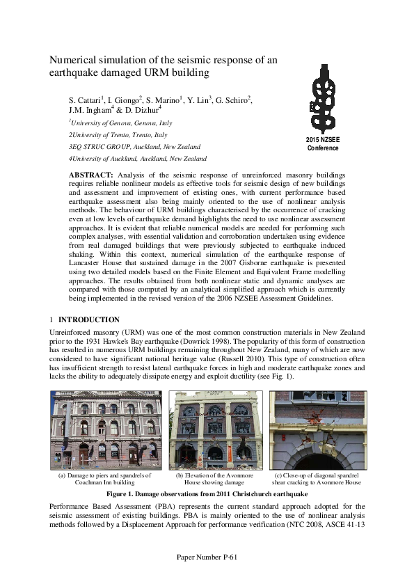 (PDF) Numerical simulation of the seismic response of an earthquake ...