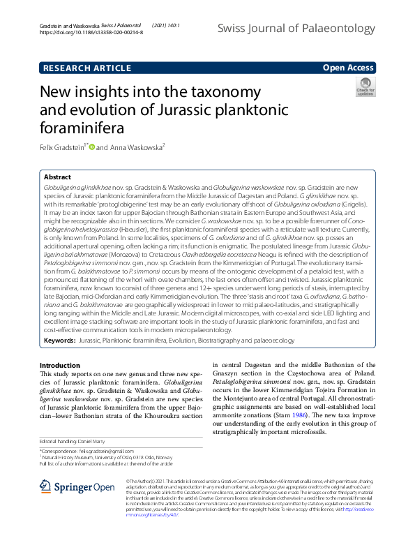 (PDF) New insights into the taxonomy and evolution of Jurassic ...