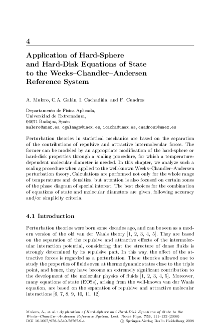 (PDF) Application of Hard-Sphere and Hard-Disk Equations of State to ...