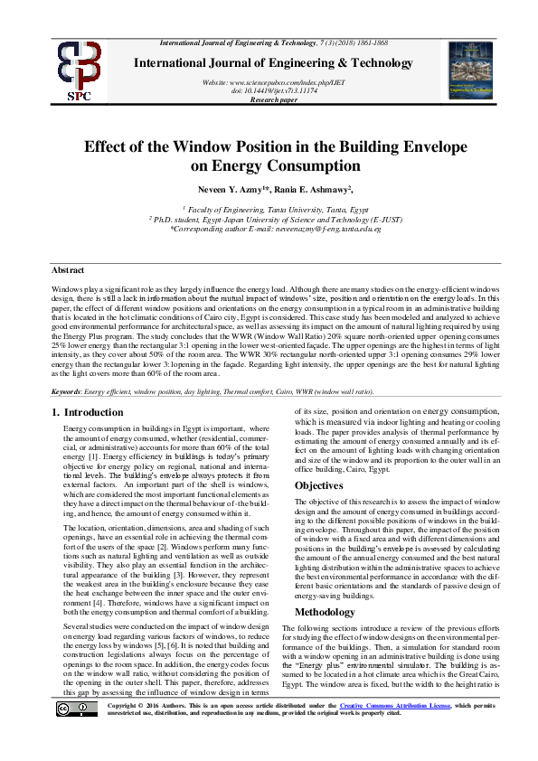 (PDF) Effect of the Window Position in the Building Envelope on Energy ...