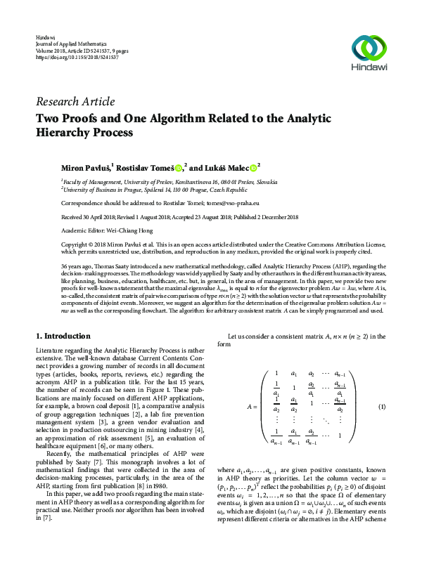(PDF) Two Proofs and One Algorithm Related to the Analytic Hierarchy ...