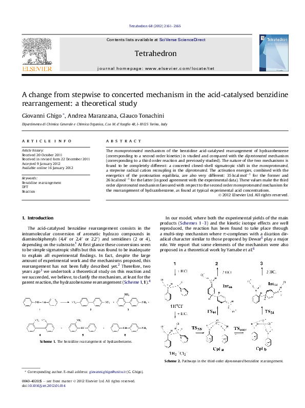 (PDF) A change from stepwise to concerted mechanism in the acid ...