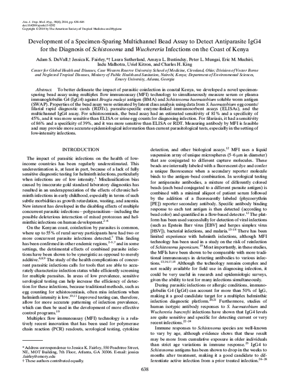(PDF) Development of a Specimen-Sparing Multichannel Bead Assay to ...