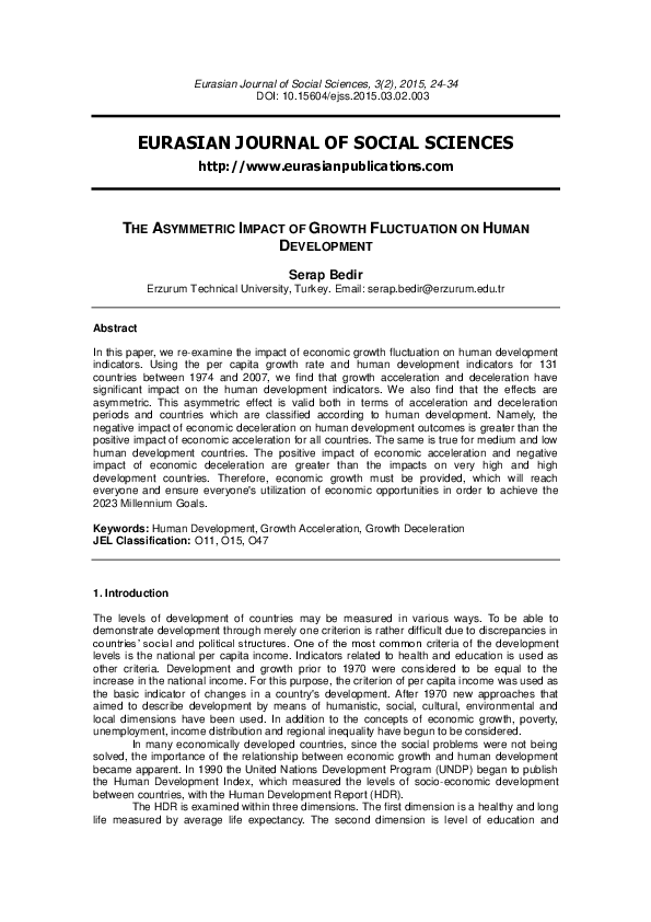 (PDF) The Asymmetric Impact of Growth Fluctuation on Human Development