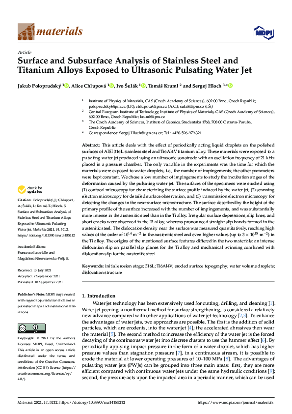 (PDF) Surface and Subsurface Analysis of Stainless Steel and Titanium ...