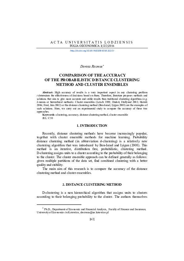 (PDF) Comparison of the Accuracy of the Probabilistic Distance ...