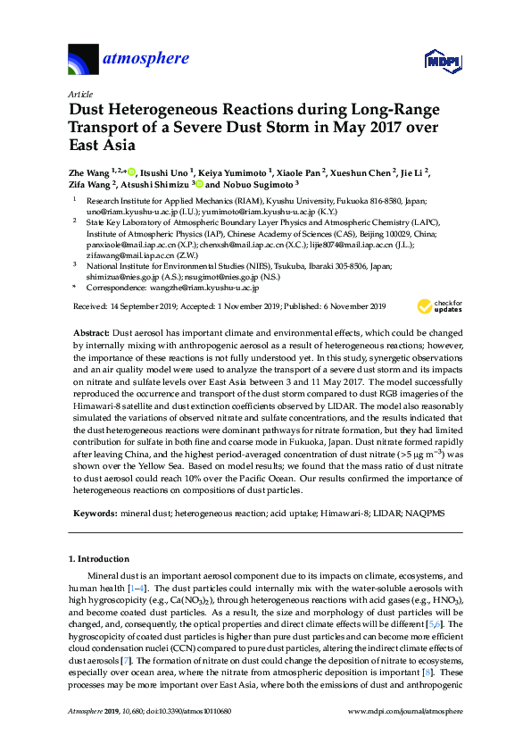 (PDF) Dust Heterogeneous Reactions during Long-Range Transport of a ...