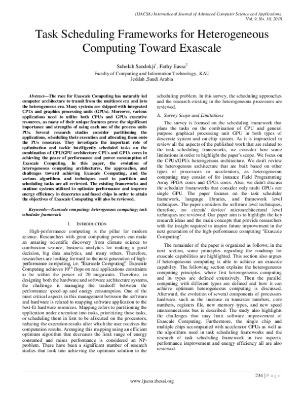(PDF) Task Scheduling Frameworks for Heterogeneous Computing Toward ...