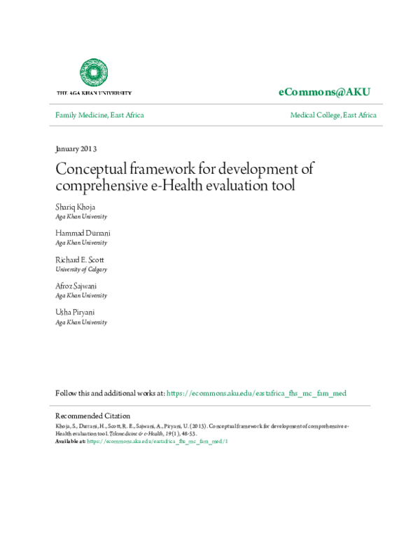 (PDF) Conceptual Framework for Development of Comprehensive e-Health ...