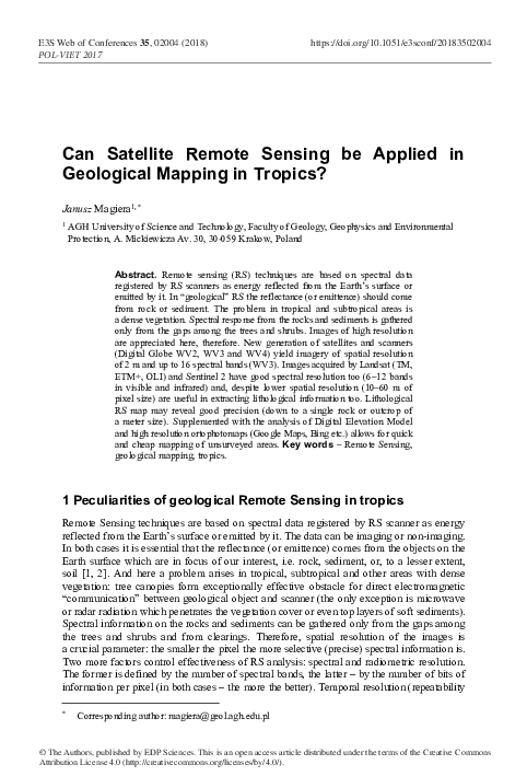 (PDF) Can Satellite Remote Sensing be Applied in Geological Mapping in ...
