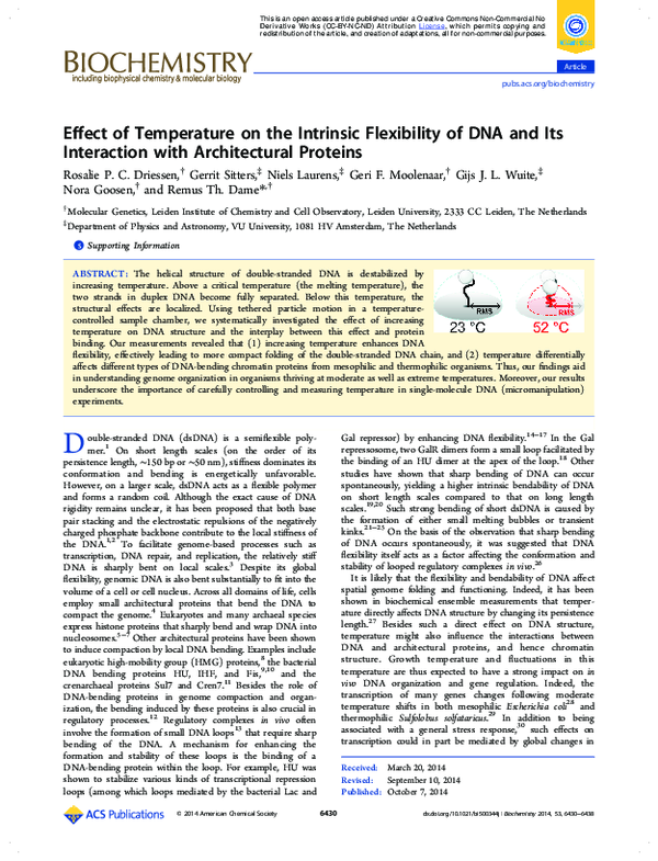 (PDF) Effect of temperature on the intrinsic flexibility of DNA and its ...