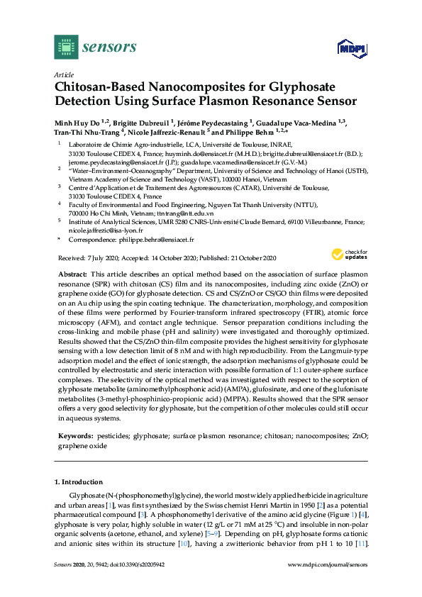 (PDF) Chitosan-Based Nanocomposites for Glyphosate Detection Using ...
