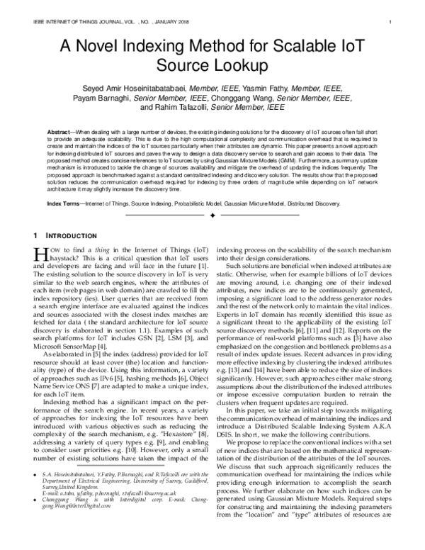 (PDF) A Novel Indexing Method for Scalable IoT Source Lookup