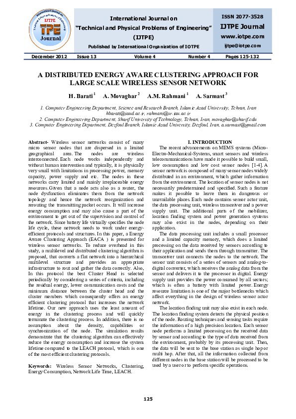 (PDF) A Distributed Energy Aware Clustering Approach for Large Scale ...