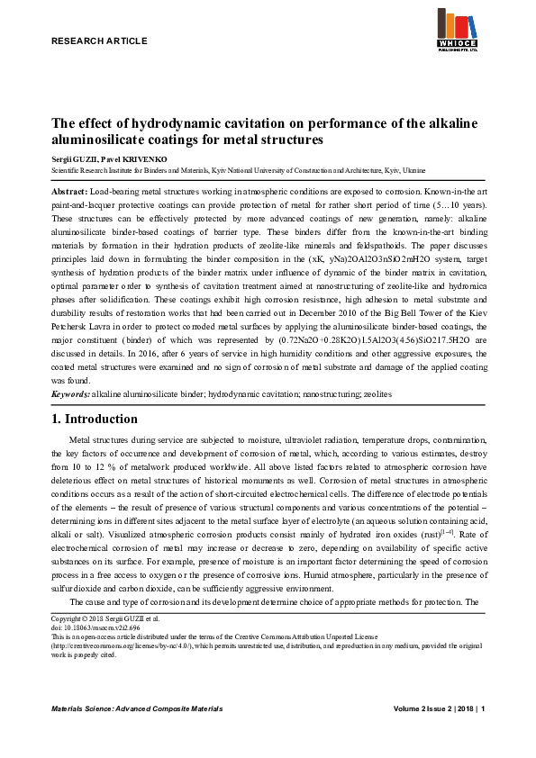 (PDF) The effect of hydrodynamic cavitation on performance of the ...