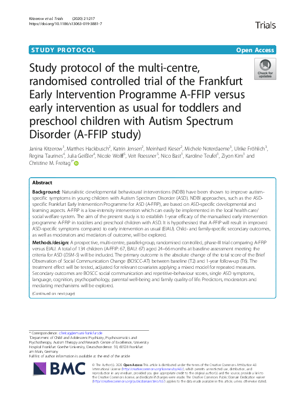 (PDF) Study protocol of the multi-centre, randomised controlled trial ...