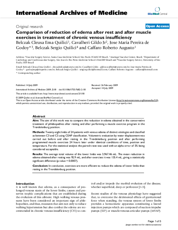 (PDF) Comparison of reduction of edema after rest and after muscle ...