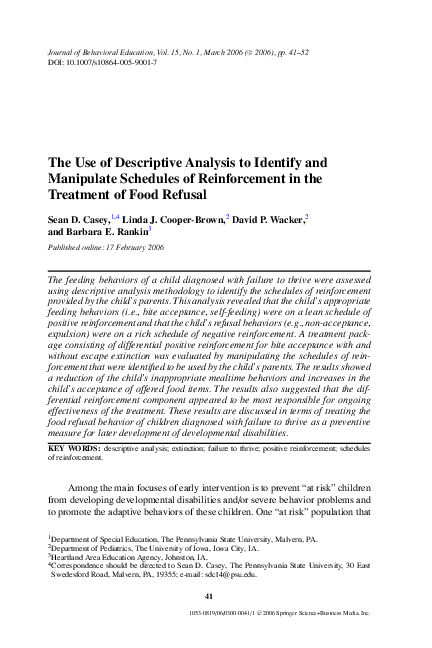 (PDF) The Use of Descriptive Analysis to Identify and Manipulate ...