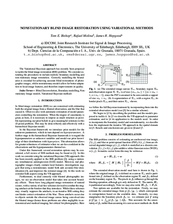 (PDF) Nonstationary blind image restoration using variational methods