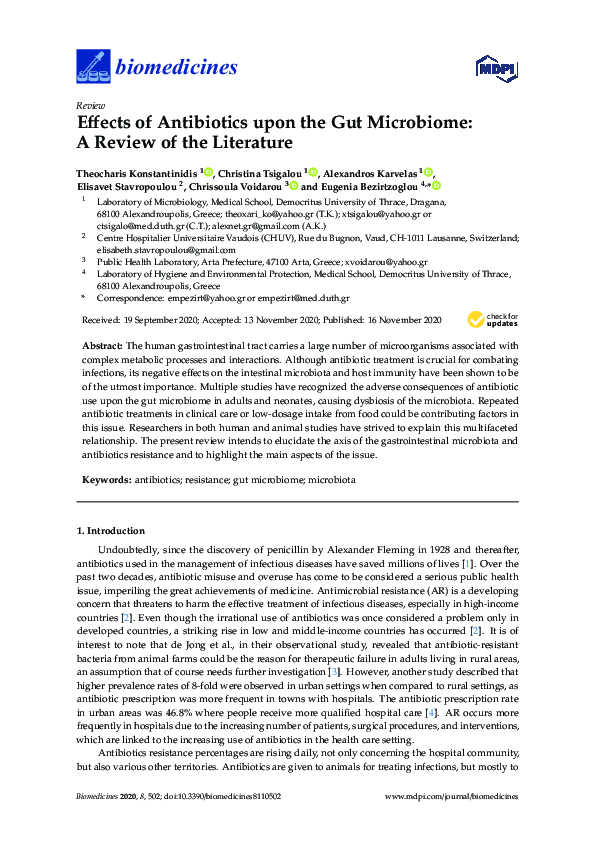 (PDF) Effects of Antibiotics upon the Gut Microbiome: A Review of the ...