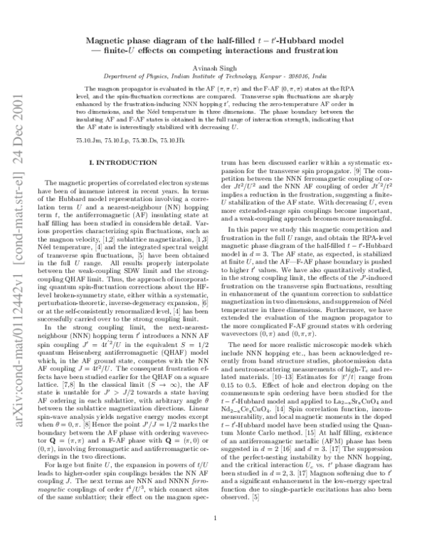 (PDF) Magnetic phase diagram of the half-filled t-t'-Hubbard model ...