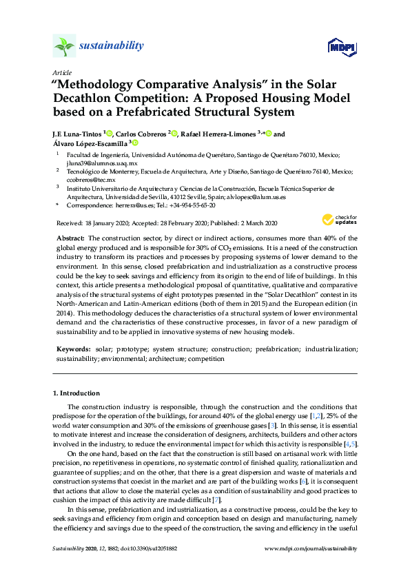 (PDF) “Methodology Comparative Analysis” in the Solar Decathlon ...