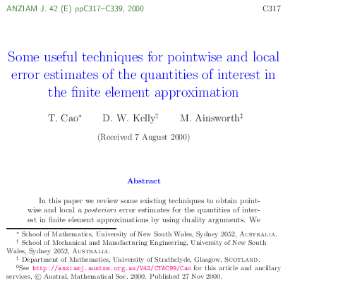 (PDF) Some useful techniques for pointwise and local error estimates of ...