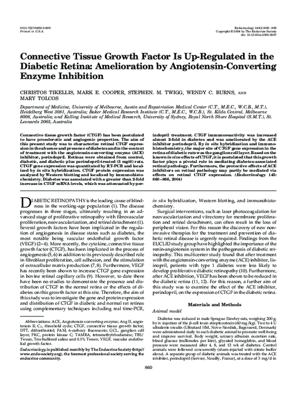 (PDF) Connective Tissue Growth Factor Is Up-Regulated in the Diabetic ...