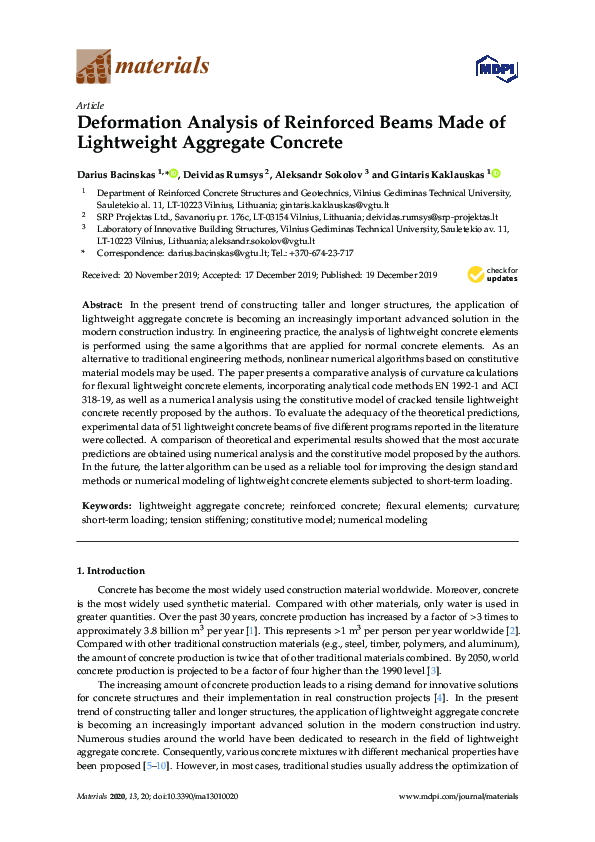 (PDF) Deformation Analysis of Reinforced Beams Made of Lightweight ...