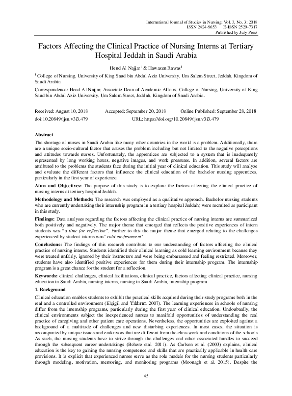 (PDF) Factors Affecting the Clinical Practice of Nursing Interns at ...