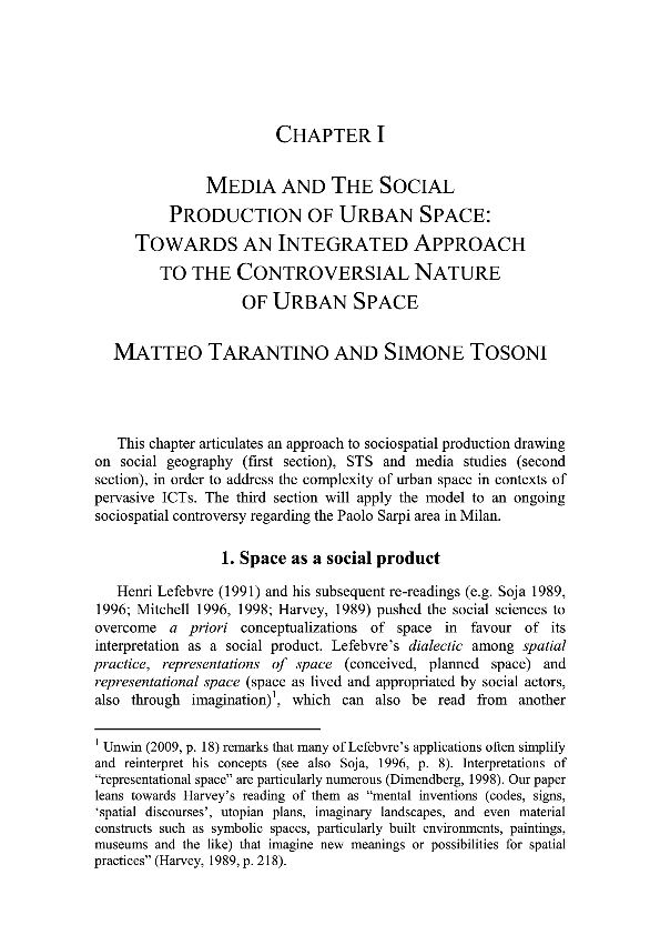 (PDF) The Social Production of Urban Space: Towards an integrated ...