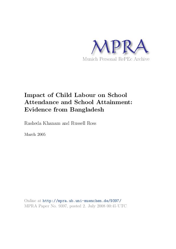 (PDF) Impact of child labour on school attendance and school attainment ...