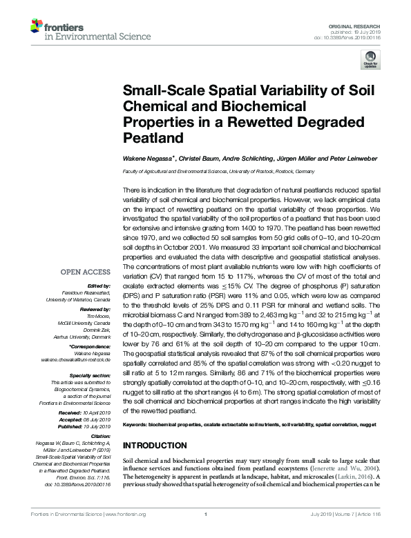 (PDF) Small-Scale Spatial Variability of Soil Chemical and Biochemical ...